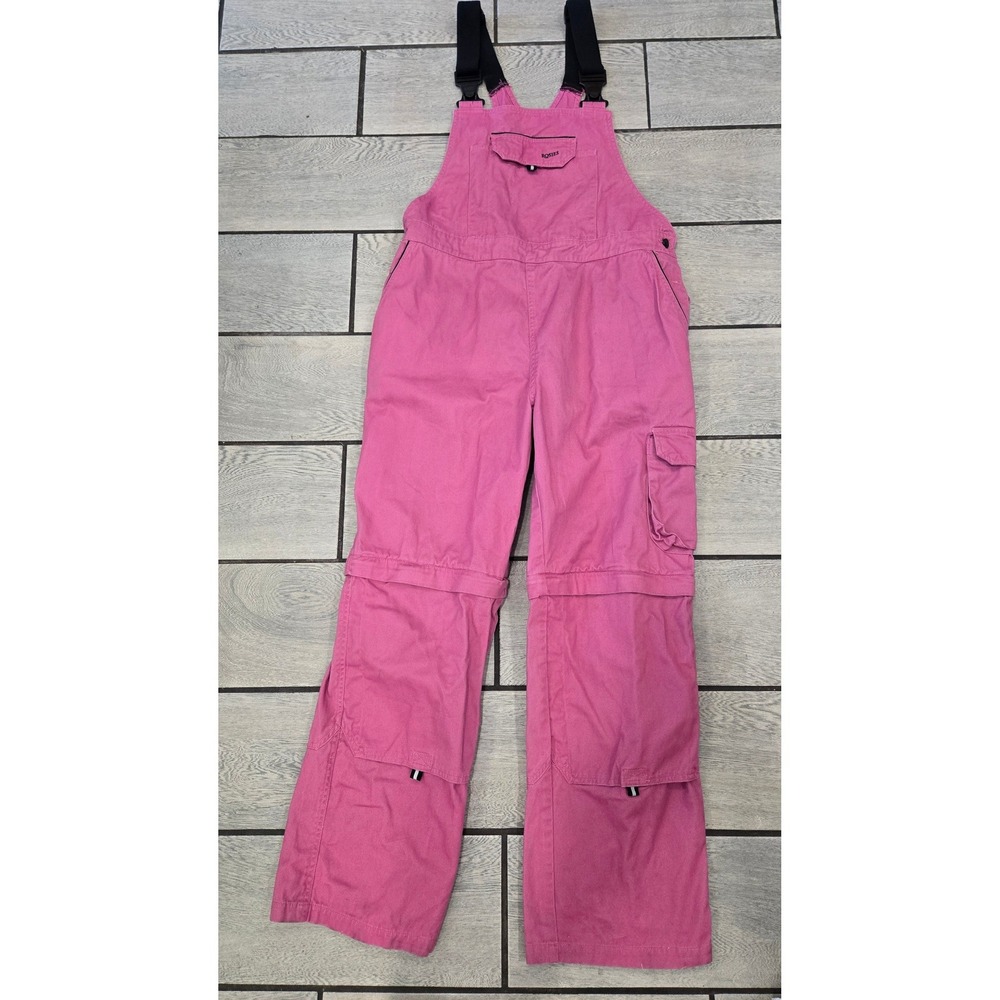 Rosies Workwear for Women Pink Cotton Canvas Cargo Overalls Convertible Size M